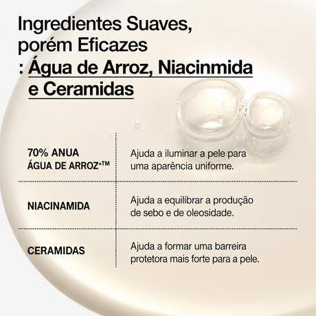 Tônico Facial Hidratante Anua Rice 70 Glow Milky Arroz