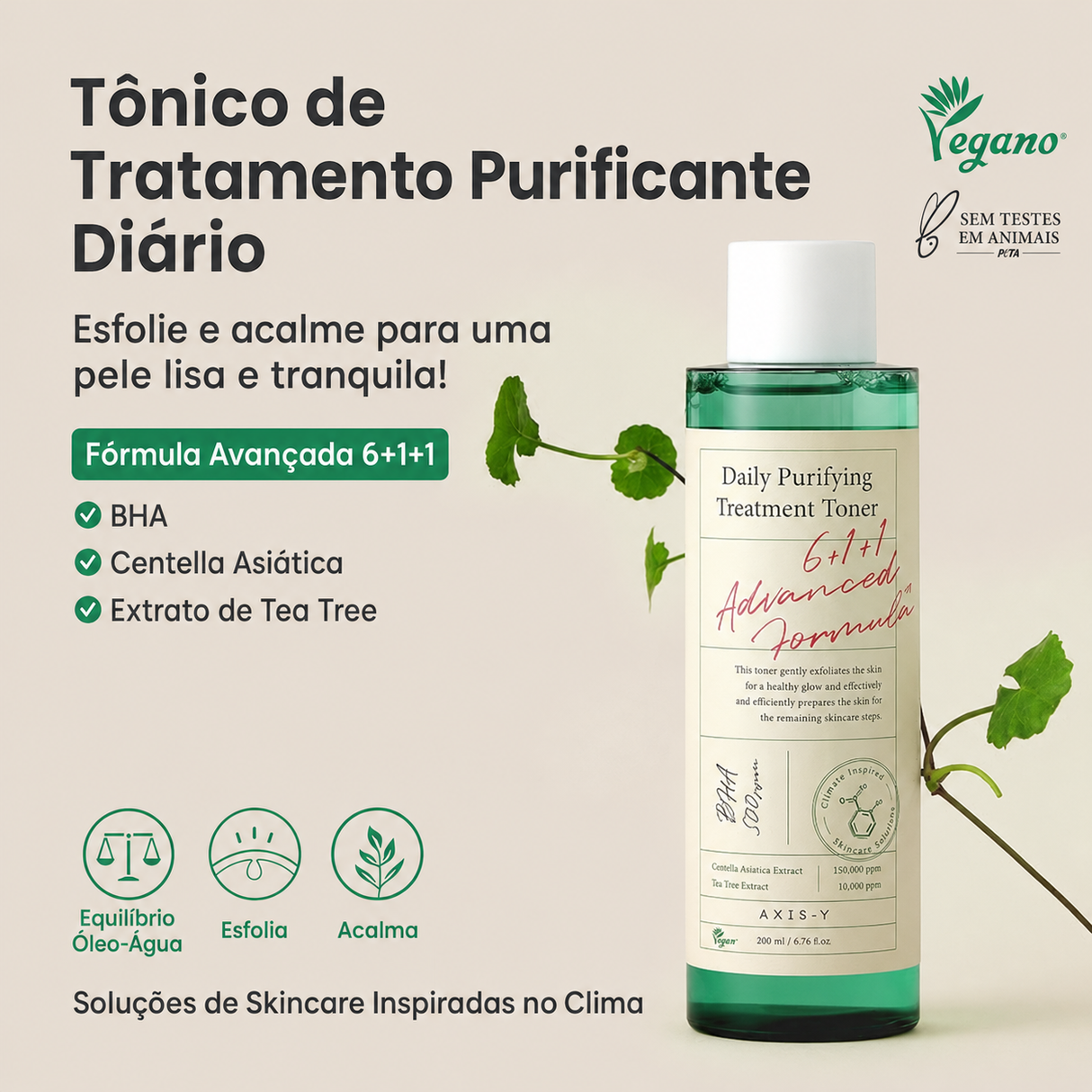 Tônico Facial Esfoliante Facial AXIS-Y para Poros com Centella Asiática