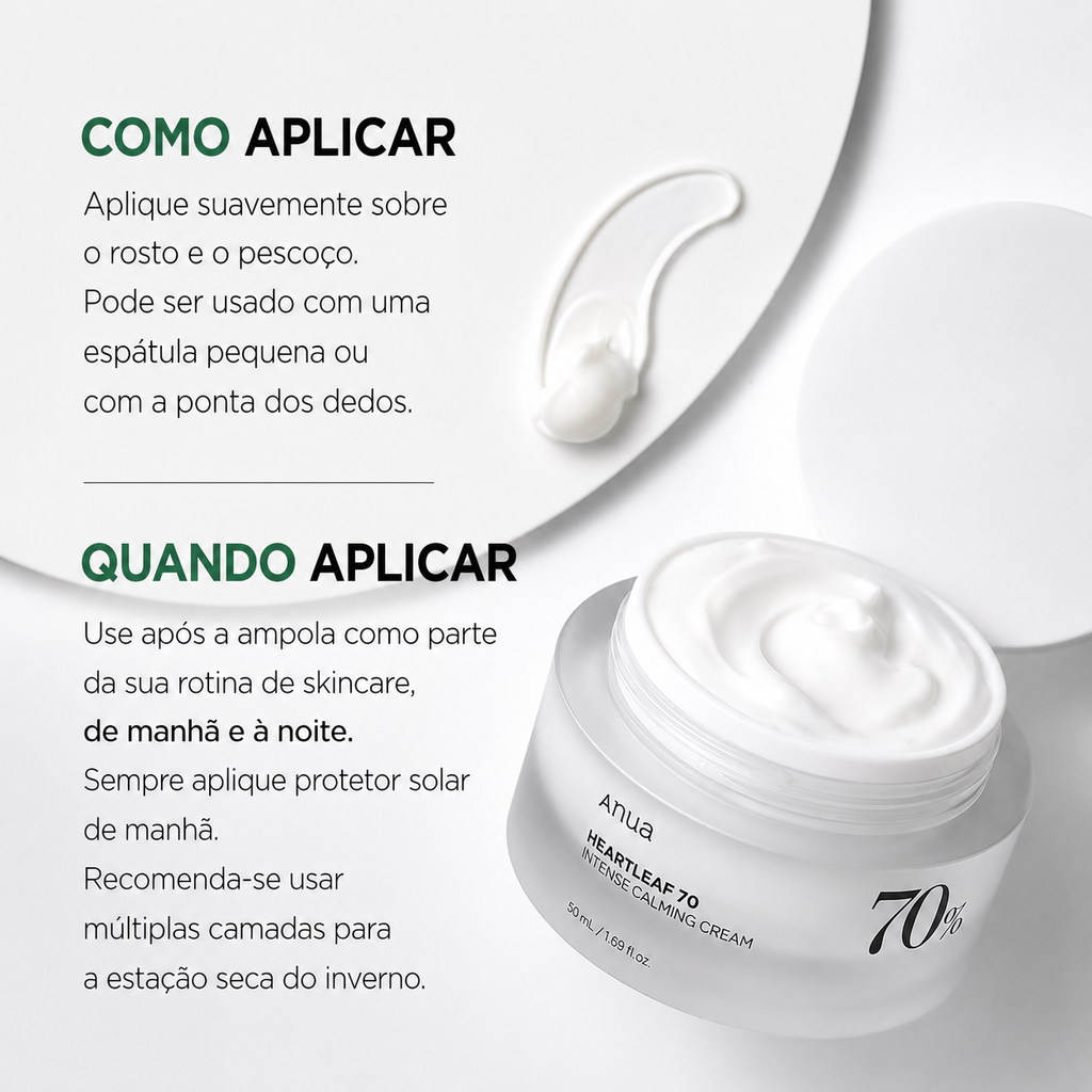 Hidratante Facial Pele Sensível Anua Heartleaf 70% Calmante