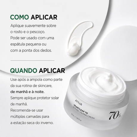 Hidratante Facial Pele Sensível Anua Heartleaf 70% Calmante