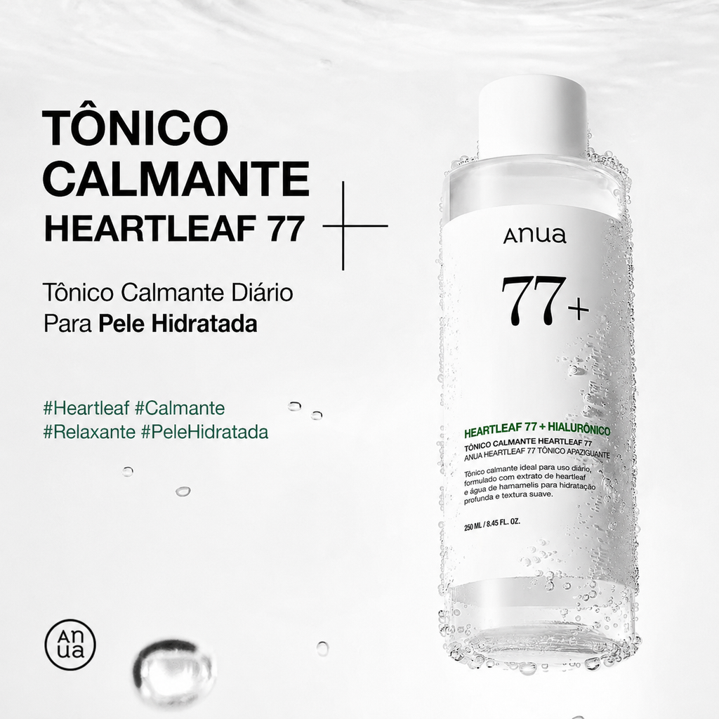 Tônico Facial Ácido Hialurônico Anua Heartleaf 77 Calmante