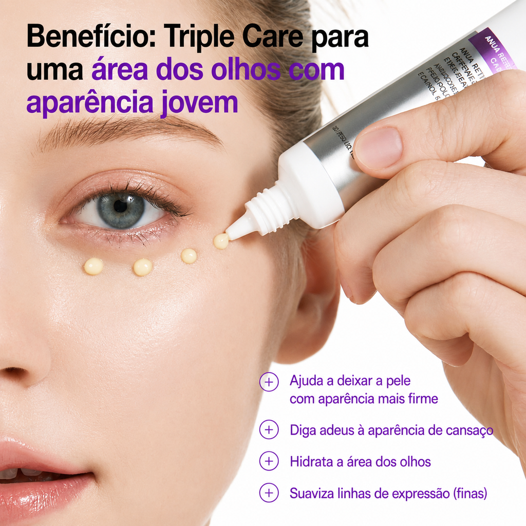 Creme para Olhos Anua | Retinol 0,1% + Cafeína - Olheiras e Linhas Finas