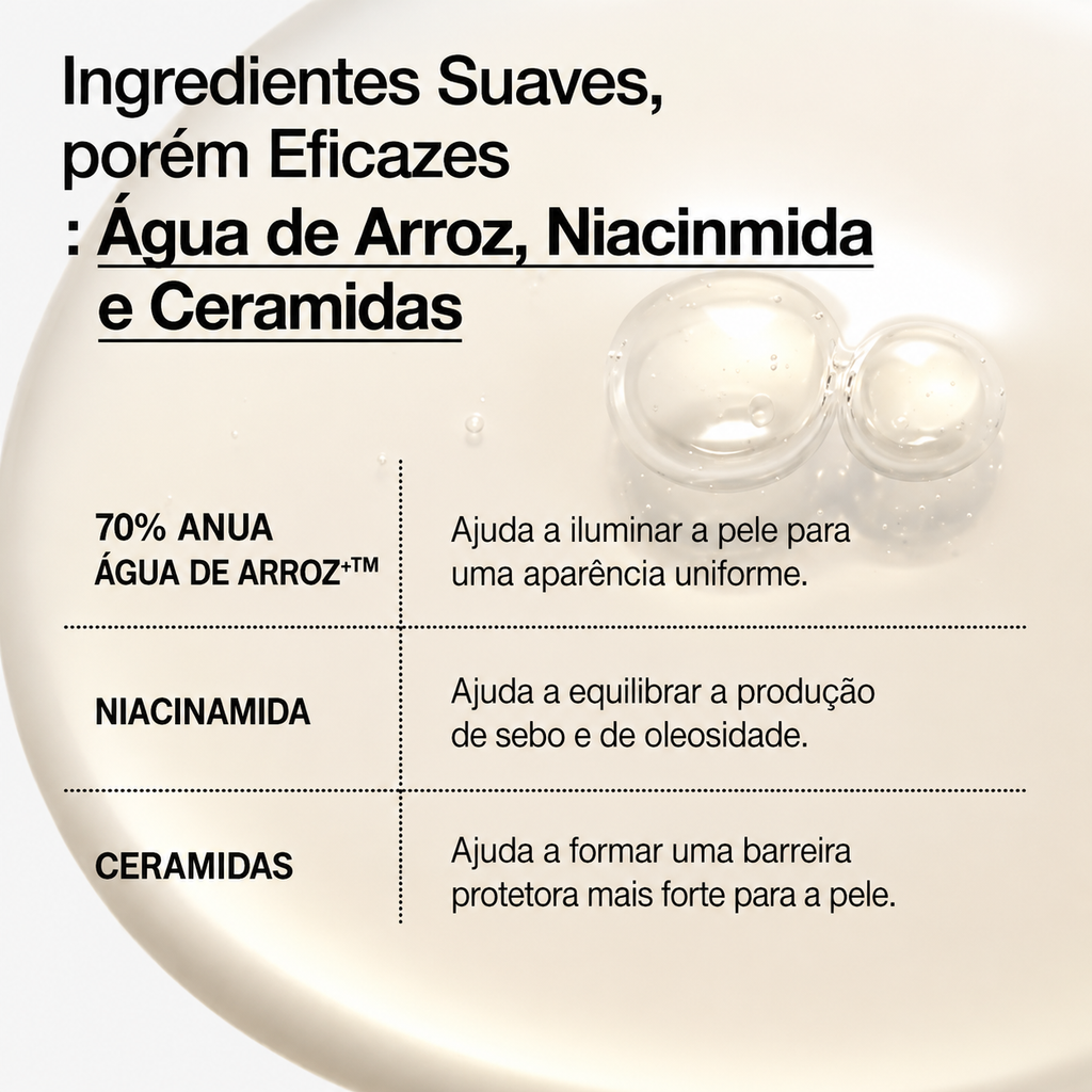 Tônico Facial Hidratante Anua Rice 70 Glow Milky Arroz
