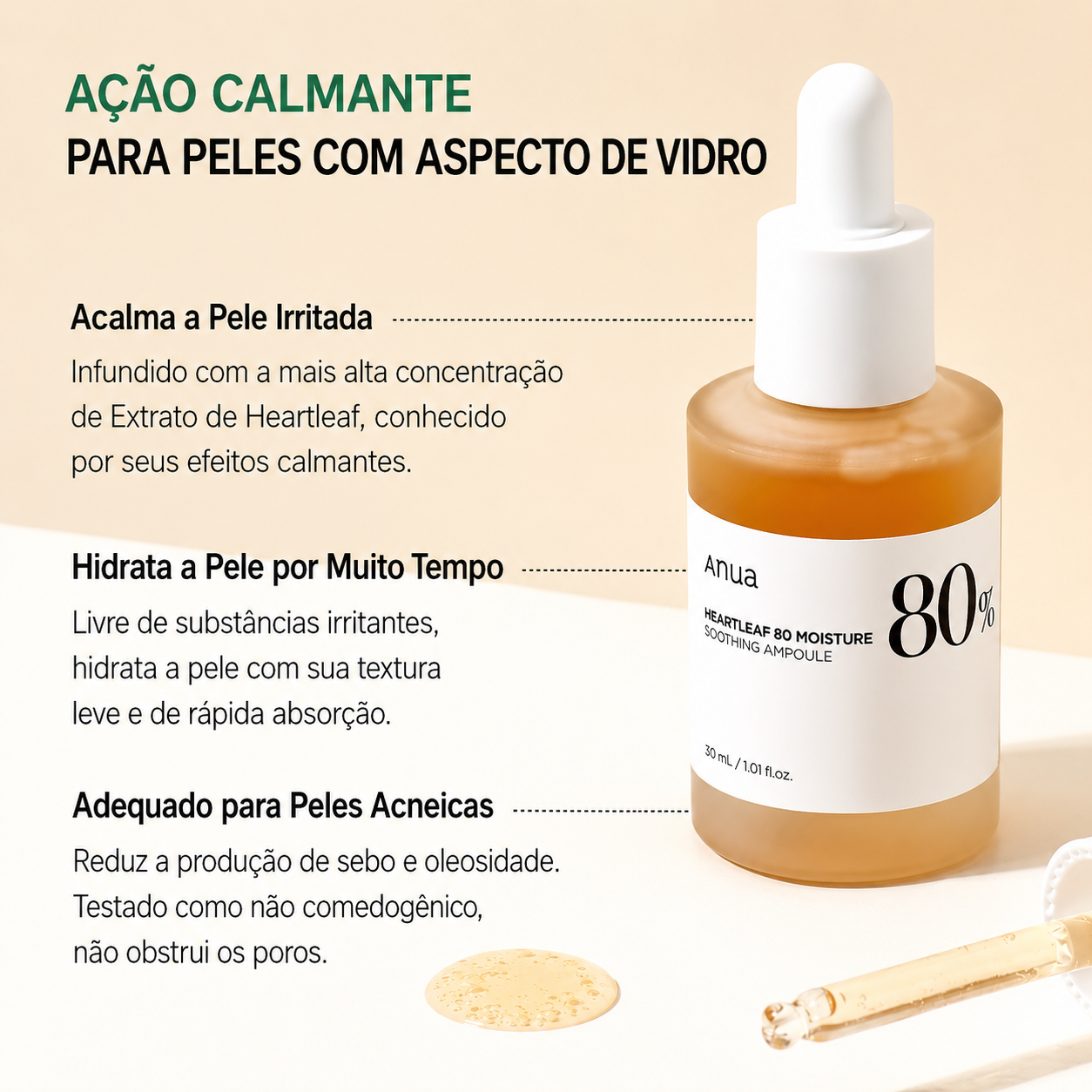 Sérum Calmante Anua Heartleaf 80% | Pele Sensível