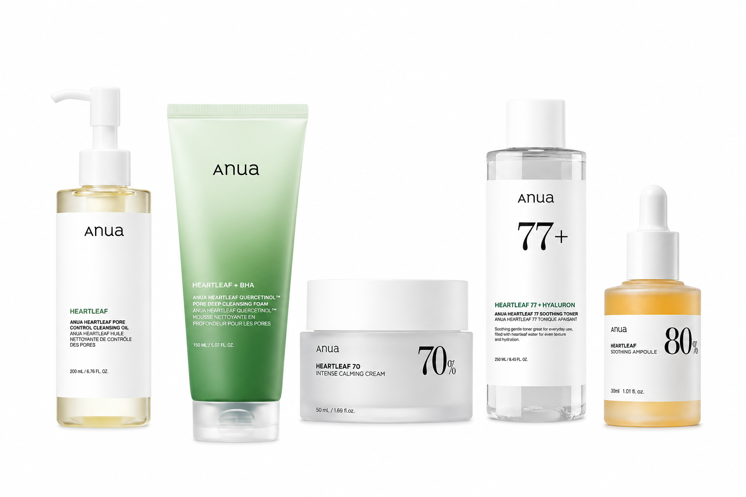 KIT ANUA Heartleaf — Rotina Completa Pele Sensível