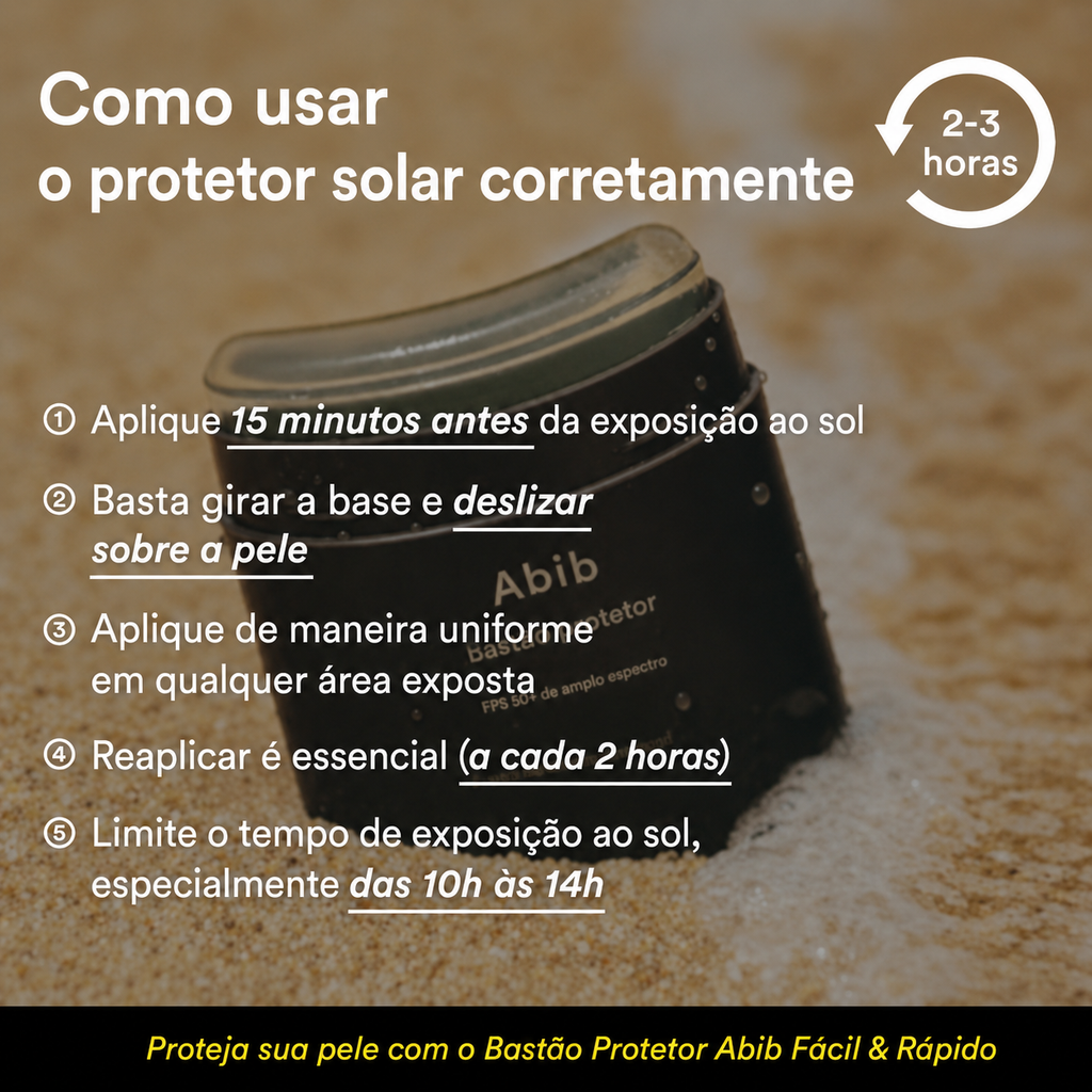 Protetor Solar Facial em Bastão Abib FPS 50+ | Pele Sensível