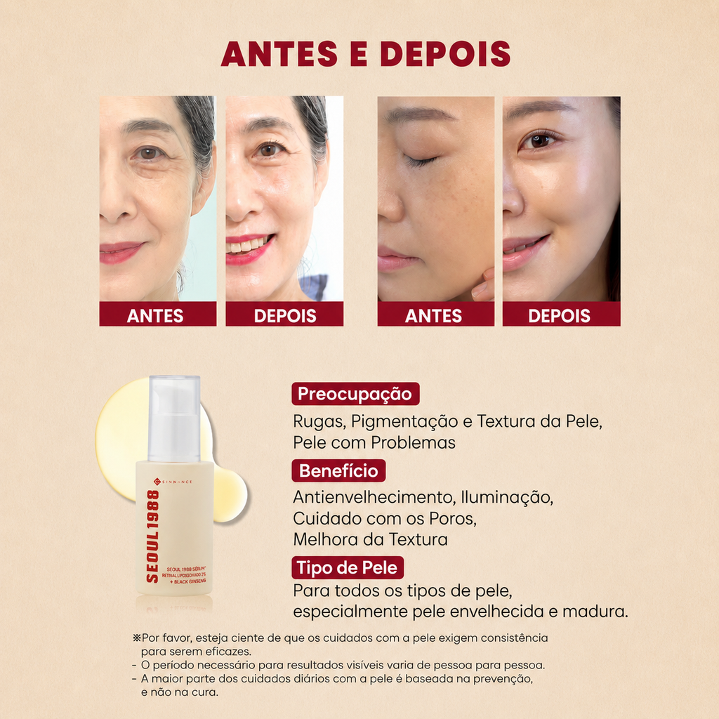 Sérum Retinal 2% K-Secret Seoul 1988 | Ginseng Preto Antirrugas