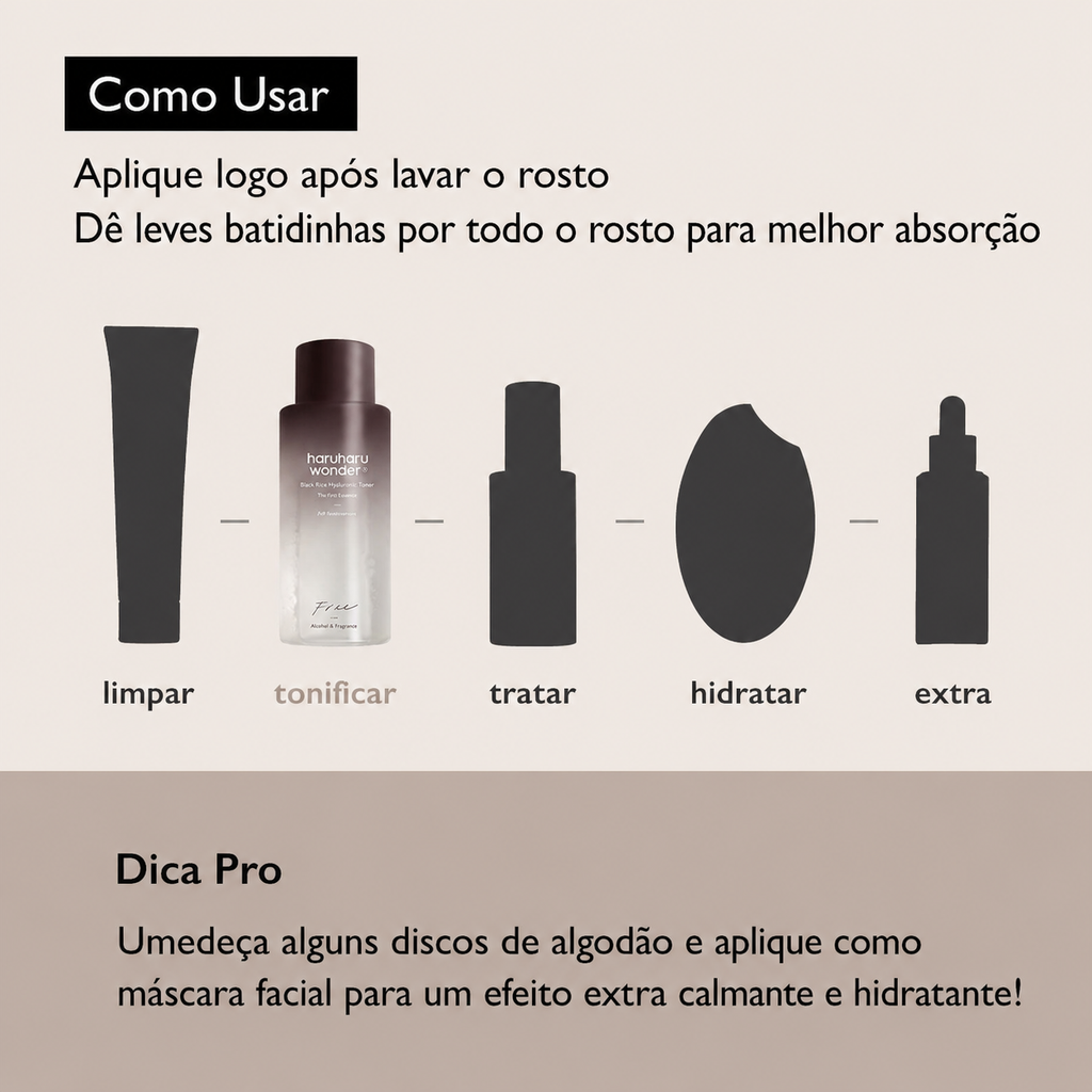 Tônico Facial Ácido Hialurônico Haruharu Wonder | Arroz Preto